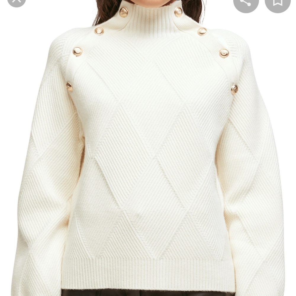 MAJE MARNA RIBBED KNIT SWEATER SZ 0